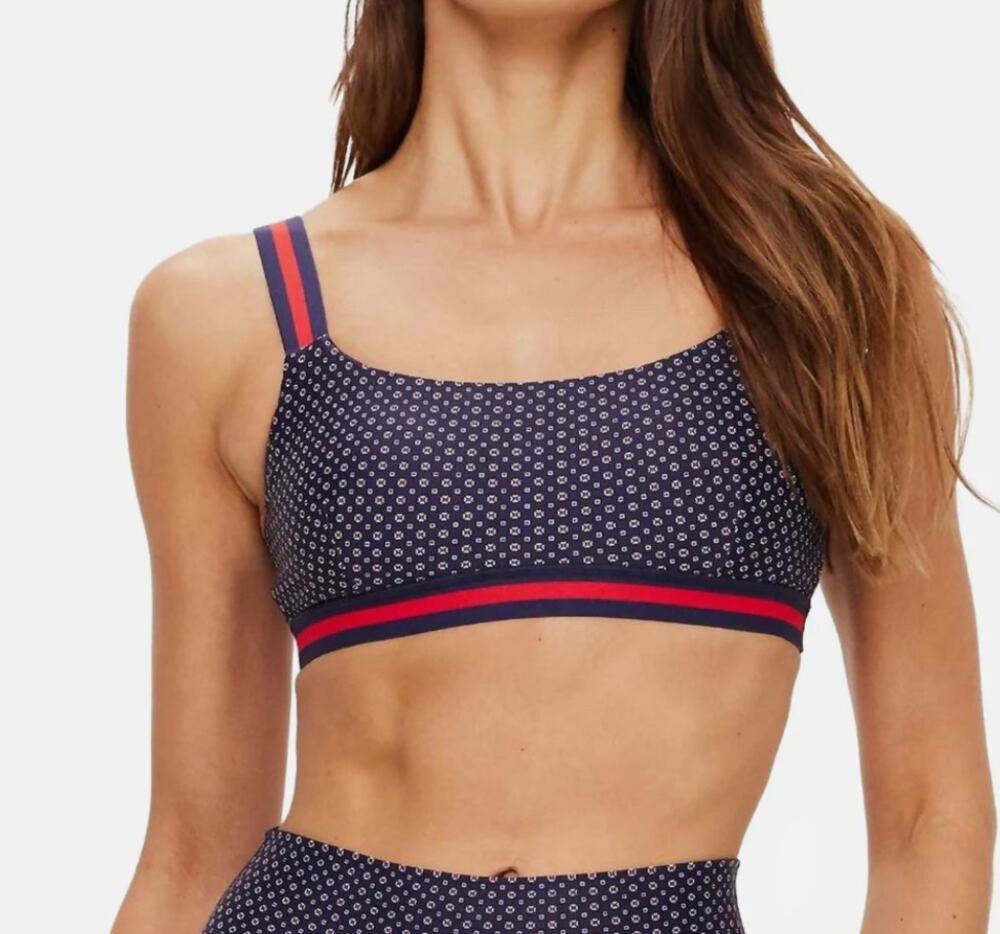The Upside Cavallo Navy Red Geometric Pattern Sports Bra Size US 4